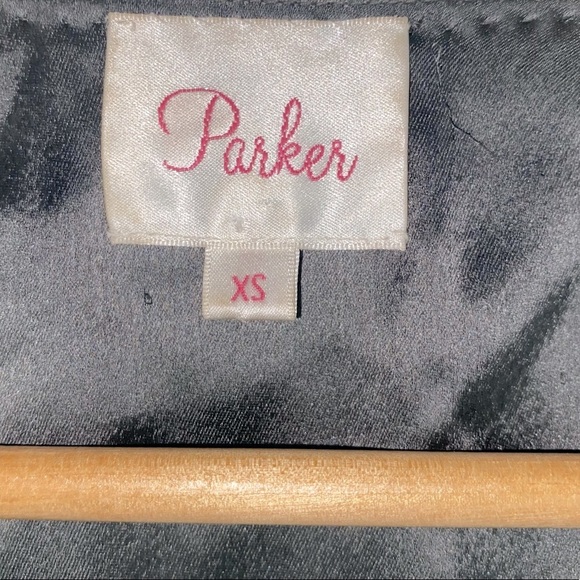 Parker Silk Beaded Draped Asymmetrical Open Front Jacket Blazer Duster - Picture 11 of 16